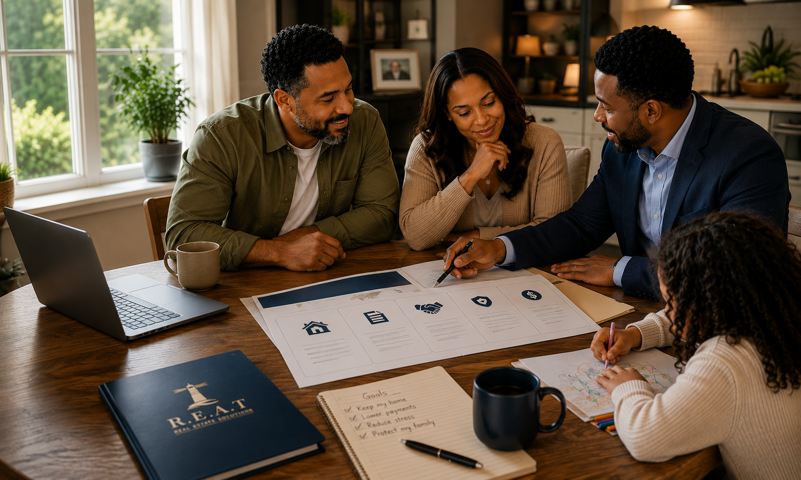 Family at home — confident and at peace